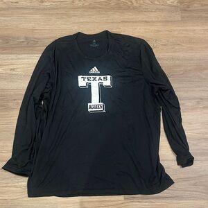 adidas Black Long Sleeve Texas Aggies Tee